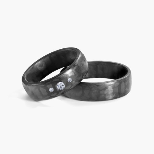 Obrączki ślubne: carbon, półokrągłe, 6 mm